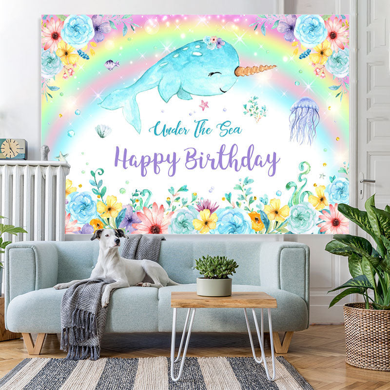 Lofaris Under The Sea Happy Birthday Backdrop For Girl Party