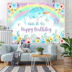 Lofaris Under The Sea Happy Birthday Backdrop For Girl Party