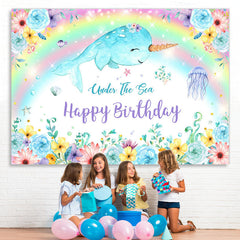 Lofaris Under The Sea Happy Birthday Backdrop For Girl Party