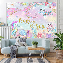 Lofaris Under The Sea Mermaid Happy Birthday Backdrop For Girls