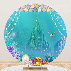 Lofaris Undersea Castle Round Birthday Backdrop For Party