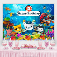 Lofaris Underwater Cartoon Animals Birthday Backdrop For Kids