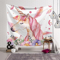 Lofaris Unicorn Feather Still Life Art Decor Wall Tapestry