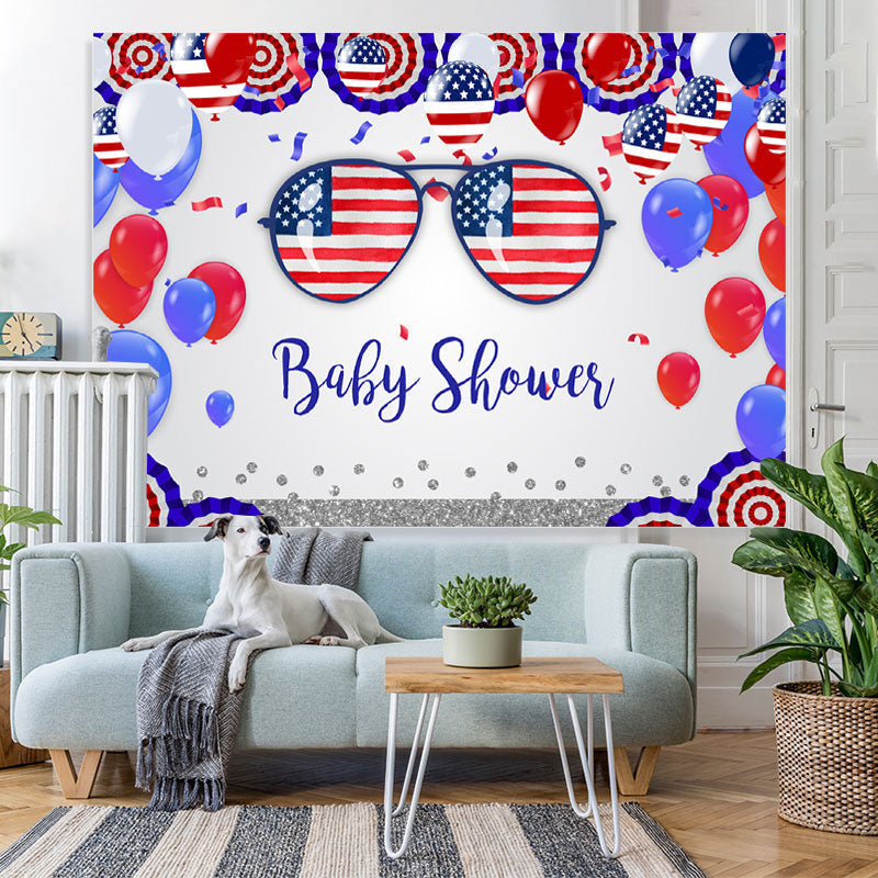 Lofaris Usa Flag Independence Day Baby Shower Party Backdrop