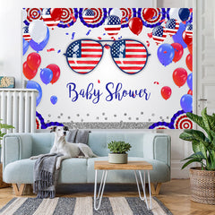 Lofaris Usa Flag Independence Day Baby Shower Party Backdrop