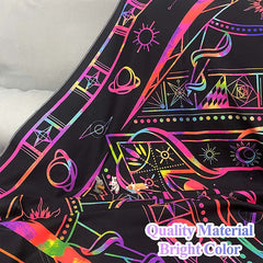Lofaris UV Reactive Blacklight Hippie Boho Burning Sun Tapestry