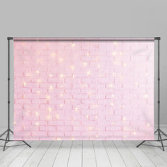 Lofaris Valentines Day Pink Retro Brick Wall Backdrop for Girl