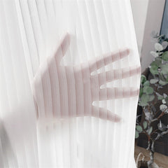 Lofaris Vertical Stripe White Sheer Outdoor Curtains With Top Grommet