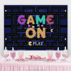 Lofaris Video Game On Maze Colorful Lights Birthday Backdrop