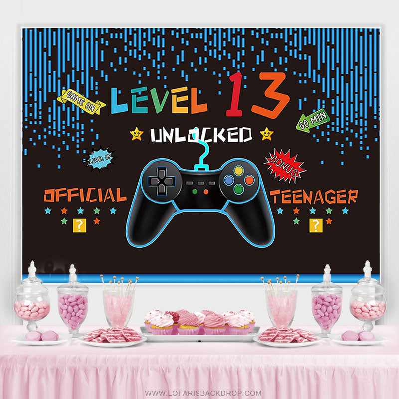 Lofaris Video Game Themed 13th Birthday Backdrop For Boy