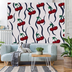 Lofaris Vintage Tile Pattern Cherry Backdrop For Birthday Party