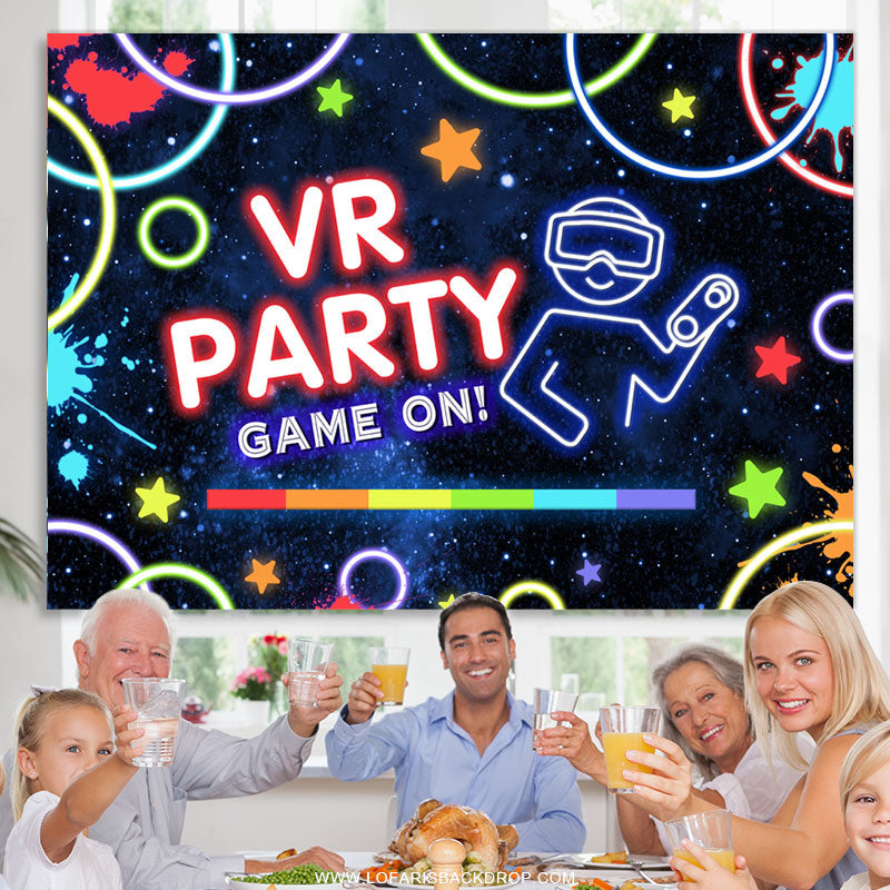 Lofaris Vr Game On Graffiti Happy Birthday Party Backdrop