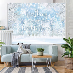 Lofaris Walking In A Winter Wonderland Snow Birthday Backdrop