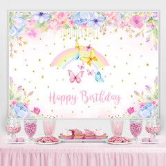 Lofaris Watercolor Flora Baby Girls Princess Birthday Backdrop