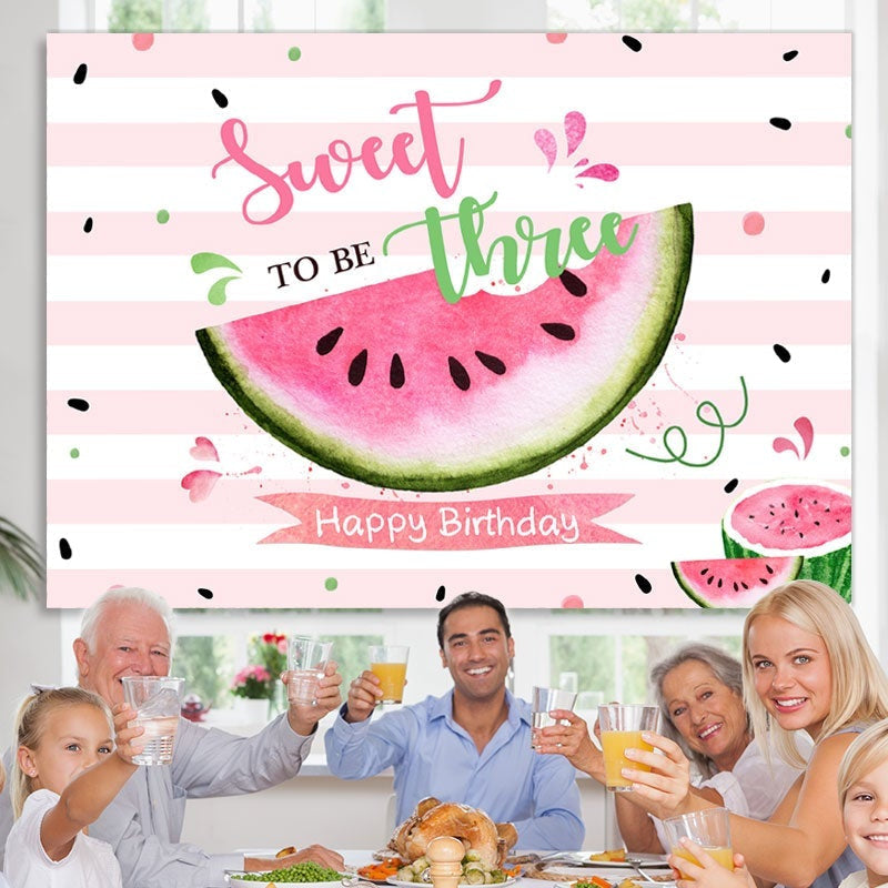 Lofaris Watermelon 3rd Birthday Photoshoot Backdrops for girl