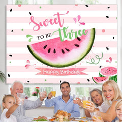 Lofaris Watermelon 3rd Birthday Photoshoot Backdrops for girl