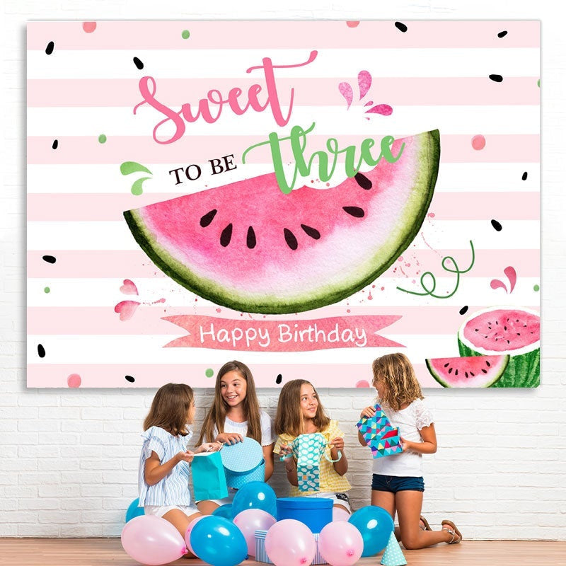 Lofaris Watermelon 3rd Birthday Photoshoot Backdrops for girl