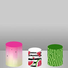 Lofaris Watermelon Summer Backdrop Plinth Cylinder Cover Kit