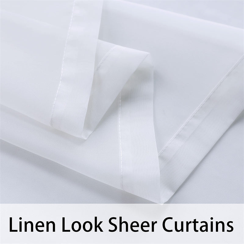 Lofaris Waterproof Sheer White Outdoor Curtains with Top Grommet