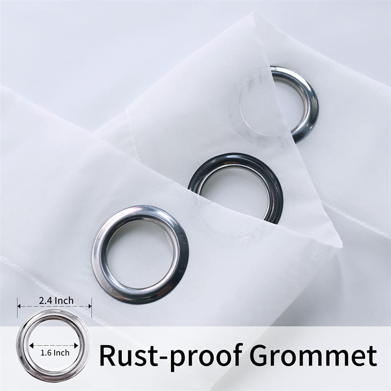 Lofaris Waterproof Sheer White Outdoor Curtains with Top Grommet