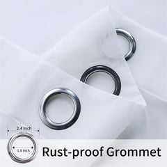 Lofaris Waterproof Sheer White Outdoor Curtains with Top Grommet