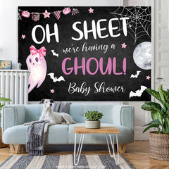 Lofaris We Are Having A Ghoul Halloween Baby Shower Backdrop
