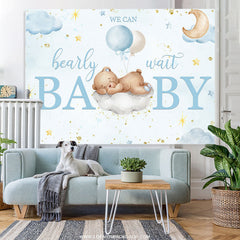 Lofaris We Can Bearly Wait Bear Cloud Baby Shower Backdrop