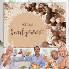 Lofaris We Can Bearly Wait Brown Balloons Baby Shower Backdrop
