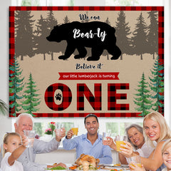 Lofaris We Can Brarly Believe It 1St Birthday Backdrop for Boy