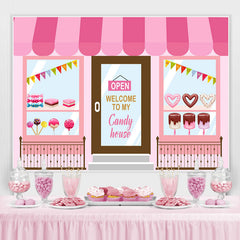 Lofaris Welcome To Candy House Theme Happy Birthday Backdrop