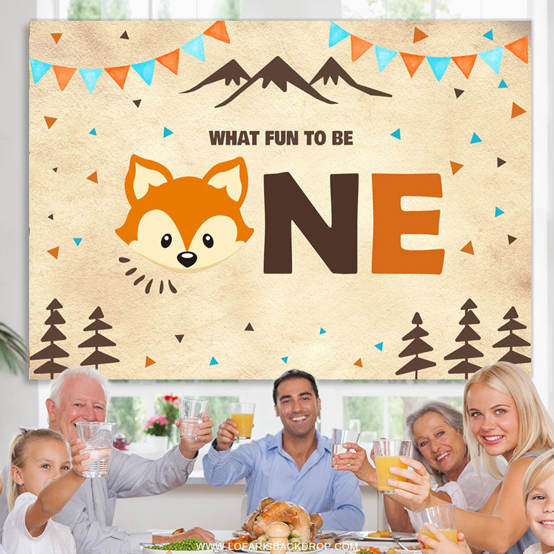 Lofaris What Fun To Be One Fox Jungle Theme Birthday Backdrop