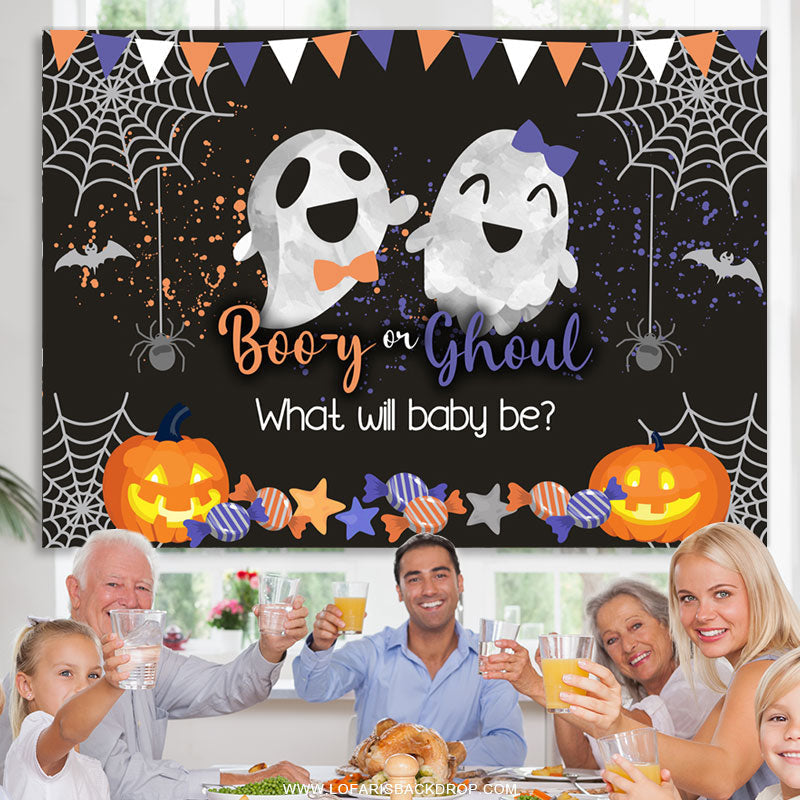 Lofaris What Will Baby Be Cute Boo Halloween Shower Backdrop