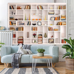 Lofaris White Bookshelf Office Conference Holiday Backdrop