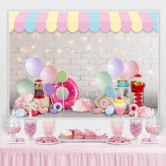 Lofaris White Brick And Glitter Wall Happy Birthday Backdrop