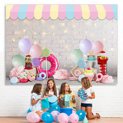 Lofaris White Brick And Glitter Wall Happy Birthday Backdrop