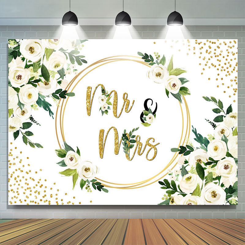 Lofaris White Floral Chaste And Elegant Backdrop For Wedding