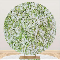 Lofaris White Floral Custom Round Wedding Backdrop Decoration