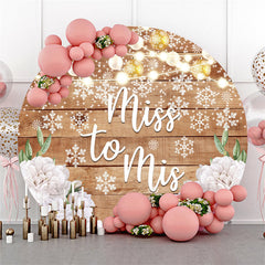 Lofaris White Floral Winter Snowflake Round Wedding Backdrop