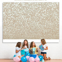 Lofaris White Gold Abstract Bokeh Backdrop Party Decorations