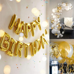 Lofaris White Gold Birthday Balloons Decoration for Party