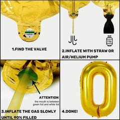 Lofaris White Gold Birthday Balloons Decoration for Party