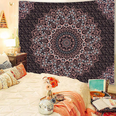 Lofaris White Pink Mandala Trippy Still Life Wall Tapestry