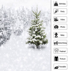 Lofaris White Snow Tree Winter Christmas Backdrop For Party