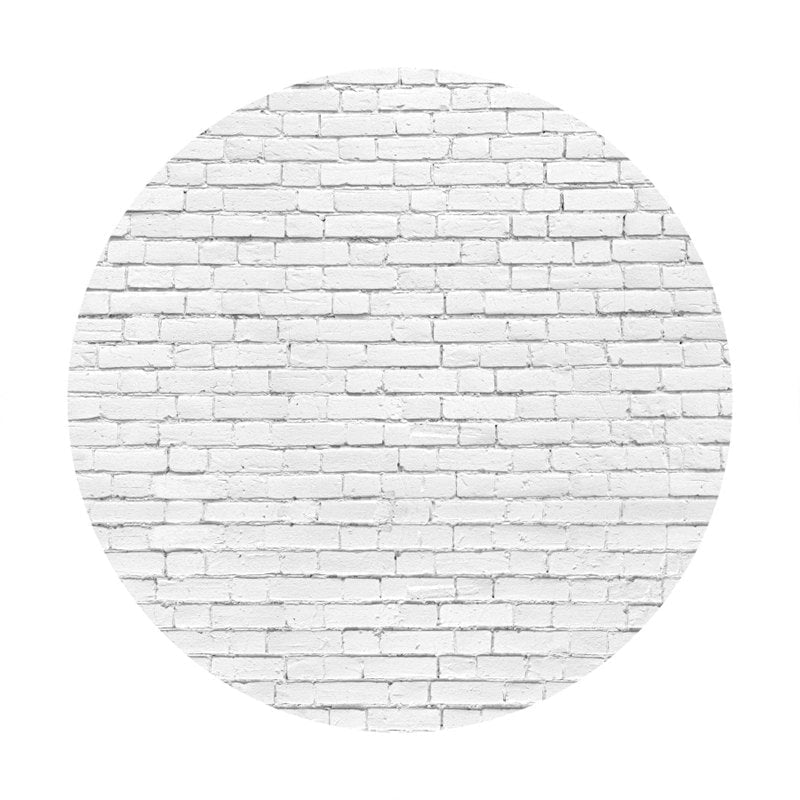 Lofaris White Stripe Wall Theme Circle Happy Birthday Backdrop
