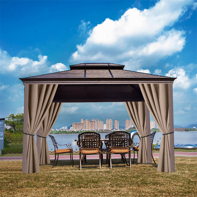 Lofaris Sun Blocking Privacy Waterproof Grommet Top Outdoor Curtains for Front Porch