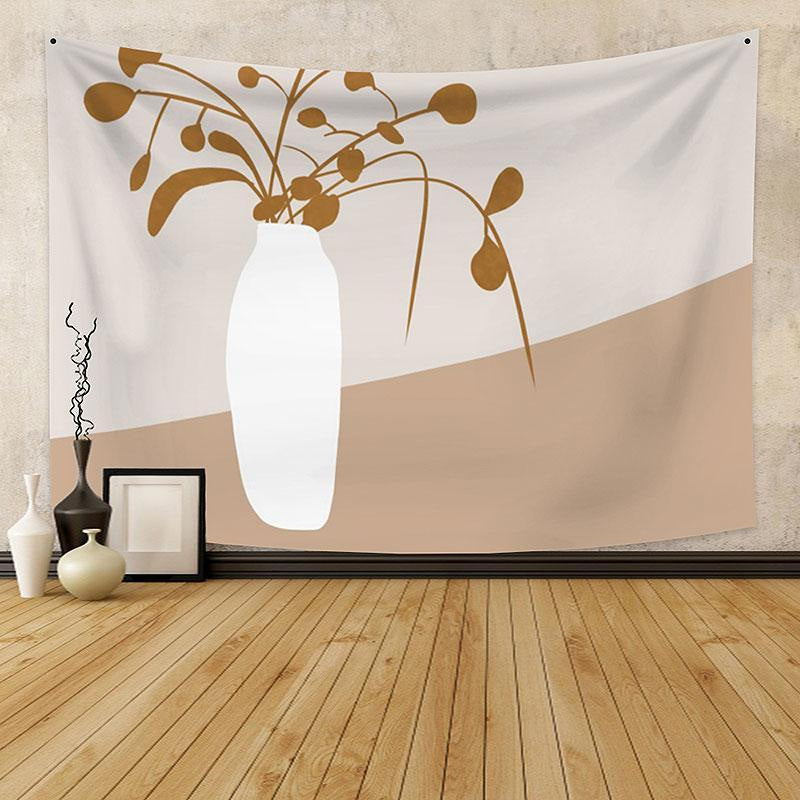 Lofaris White Vase Floral Still Life Art Decor Wall Tapestry