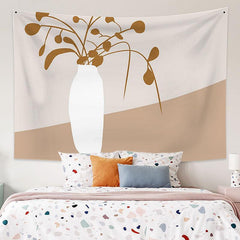 Lofaris White Vase Floral Still Life Art Decor Wall Tapestry