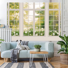 Lofaris White Window Flower Happy Birthday Backdrop For Girl