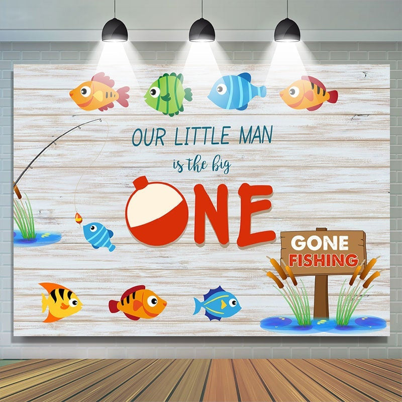 Lofaris White Wood 1st Boy Birthday Photoshoot Backdrop