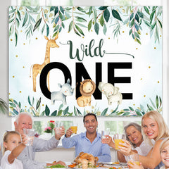 Lofaris Wild One Cartoon Animal Baby Shower Backdrop for Boy